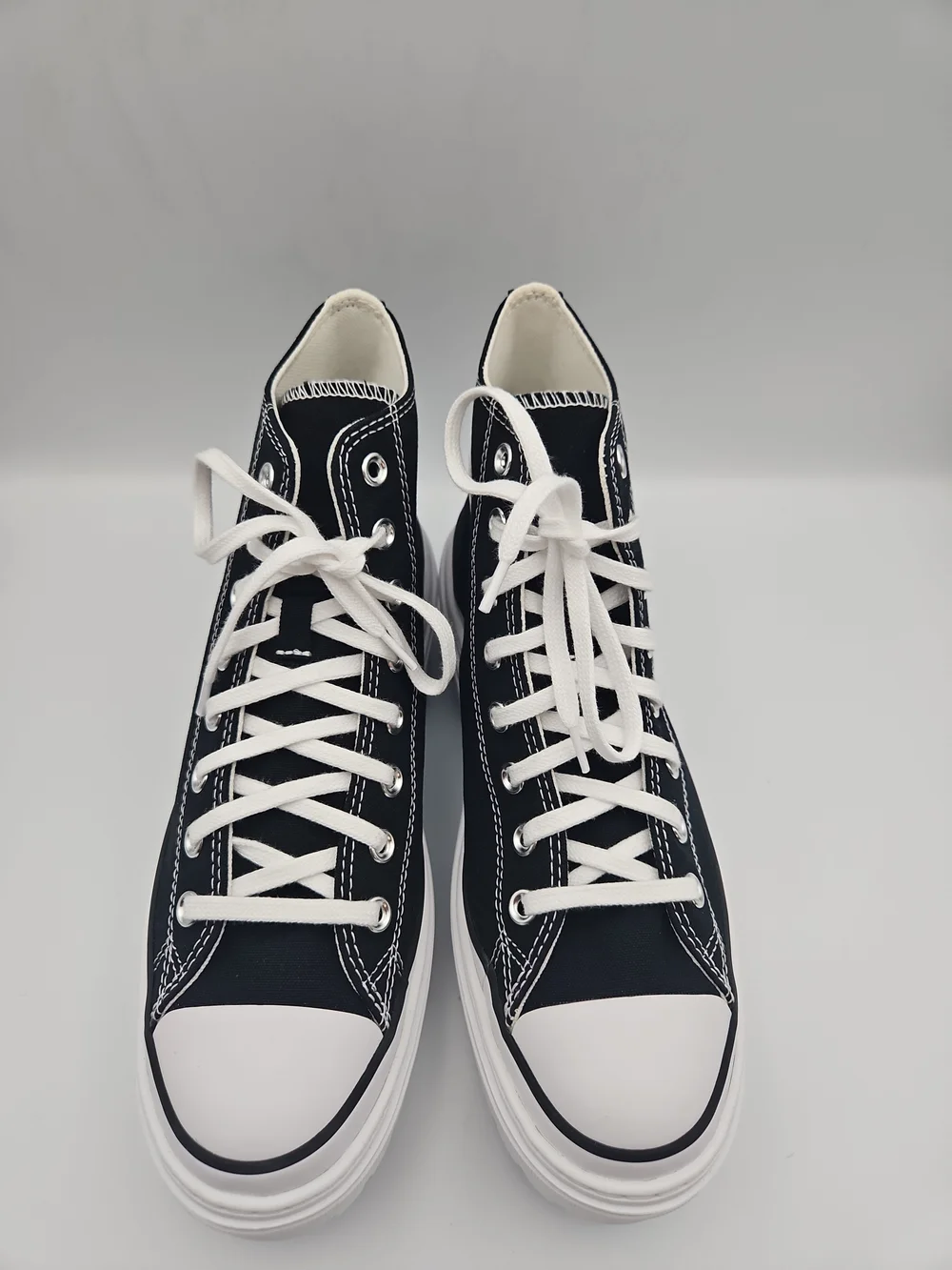 Converse Black and White Platform High-Top Sneakers